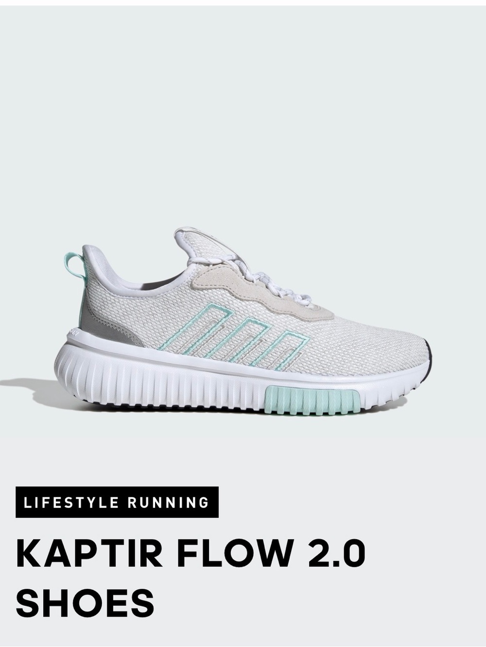 adidas Women’s Running Shoes — Light Gray with Mint